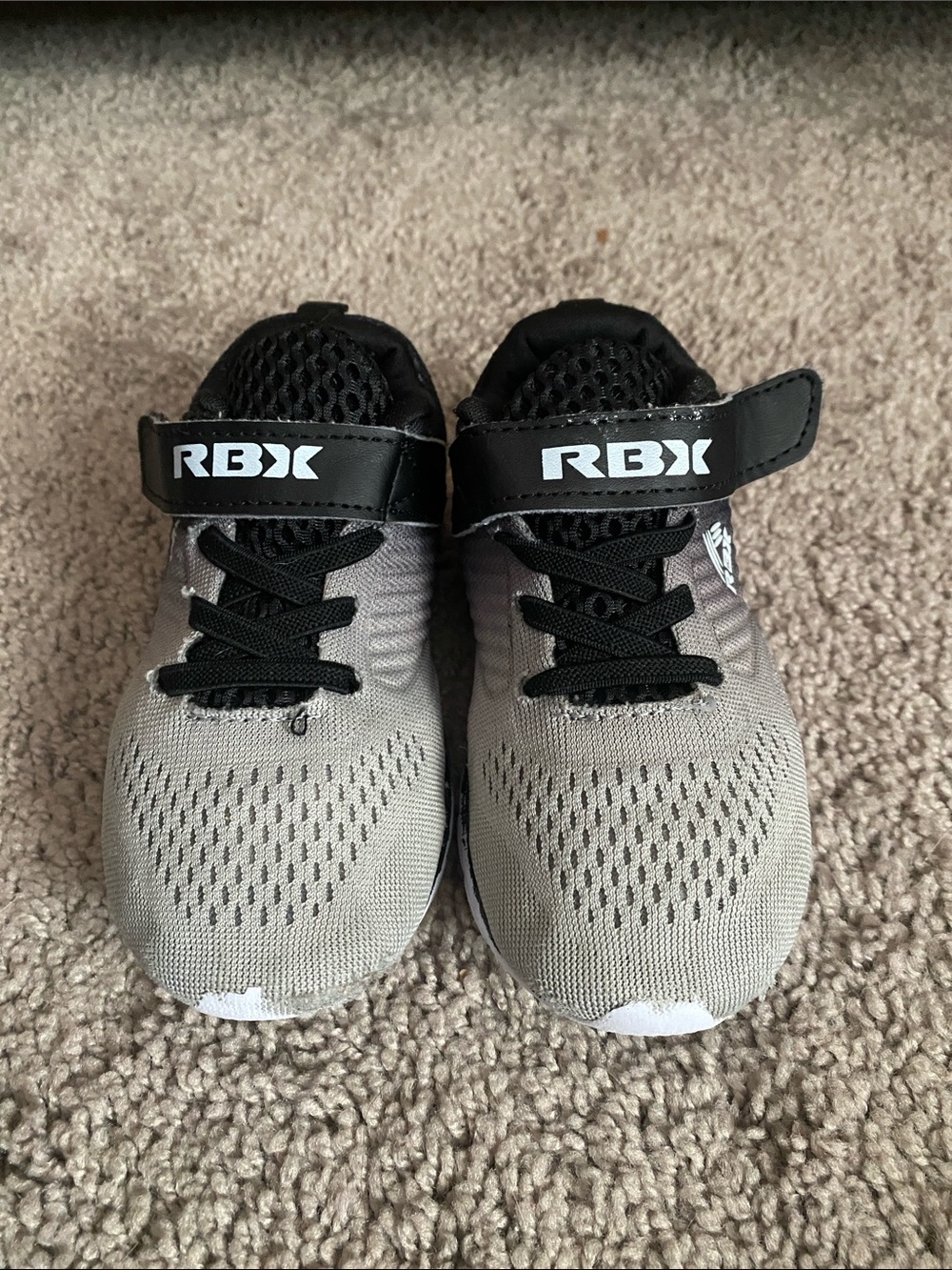 RBX Kids Gray and Black Mesh Athletic Sneakers size 10